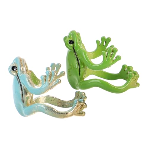 Toddmomy 2 Stück Verstellbarer Froschring Damen Niedlicher Offener Tier Ring Lustiger Cartoon Schmuck Kreativer Vintage Stil Teiliges Charmantes Accessoire für Frauen von Toddmomy
