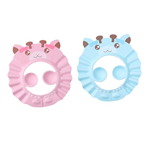 Toddmomy 2 Stücke Kinder Shampoo Badehaube Verstellbare Duschhaube für Babys Eva Material Wasserfest Cartoon Design für Bad und Dusche von Toddmomy