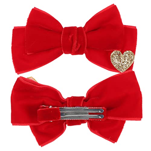Toddmomy 2 Stücke Rot Haarschleifen Clips für Mädchen Kleinkinder Haarspangen mit Schleife Haarschmuck für Neugeborene Geschenkideen für Kinder von Toddmomy