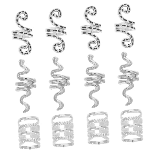 Toddmomy 20 Stück Teiliges Dreadlock Schmuck Silberfarbene Hohle Haarringe für Zöpfe Modische Haaraccessoires für Frauen Einfache Anwendung Langlebige Braids Dekoration von Toddmomy