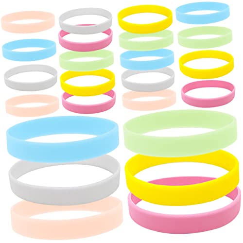 Toddmomy 24Stücke Leuchtende Silikonarmbänder für Erwachsene Nachtleuchtende Gummiarmbänder Farben Partys Konzerte und Schulanfänge von Toddmomy