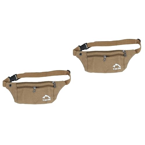 Toddmomy Gym Bags 2st wasserdichte Hüfttasche Sportliche Handytasche wasserdichte Canvas-hüfttasche Reittasche Lauftasche Combo-Platte Männer Und Frauen Erdfarben Fitnesstaschen von Toddmomy