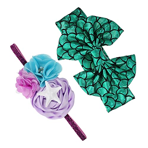 Toddmomy 2stücke Junge Mädchen Stirnband Mit Seestern Und Schleifen Dekoration Haar-accessoire Für Mädchen Kopfbedeckung Haarschmuck von Toddmomy