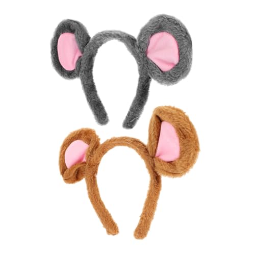 Toddmomy 2stücke Mausohren-haarband Braun Tierohren-stirnband Für Erwachsene Cosplay-haarreifen Für Partys Und Auftritte Bequemes Kopfschmuck-accessoire von Toddmomy
