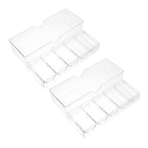 Toddmomy 2 Stücke Pokerchip Kasten mit Deckel Aufbewahrungs Organizer für Chips Kunststoff Leicht Transparent für Poker Spiele für Reisen und Zuhause von Toddmomy