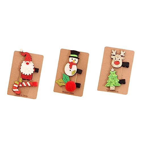 Toddmomy 3 Paare Weihnachtsmann Rentier-haarspangen Haarschmuck Für Weihnachten Weihnachtshaarspangen Weihnachtshaarnadeln Weihnachts-haarschmuck Stoff Mädchen Kind Kleines Geschenk von Toddmomy