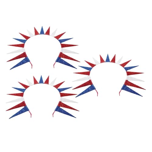 Toddmomy 3stücke Teiliges Patriotisches Stirnband Für Frauen Unabhängigkeitstag-kopfbedeckung Dekoratives Stirnband Mit Sternen Amerikanischer Stil Für Feiertagspartys von Toddmomy