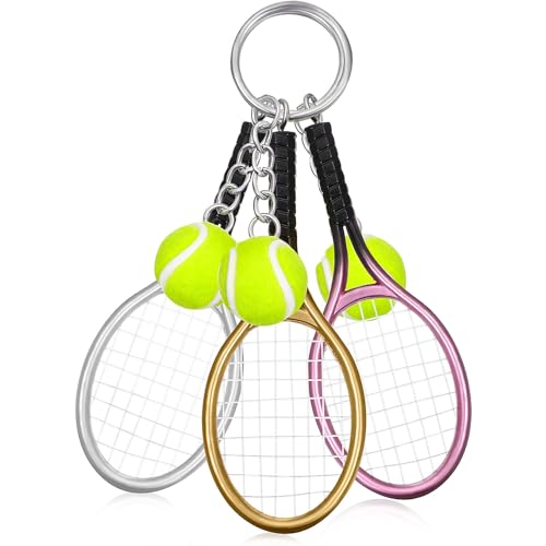 Toddmomy 3 Stück Mini-Tennisschläger-Schlüsselanhänger Kreative Schlüsselanhänger Mit Tennisball- Und Schläger-Anhänger Schlüsselhalter Hängende Ornamente Dekorationen von Toddmomy