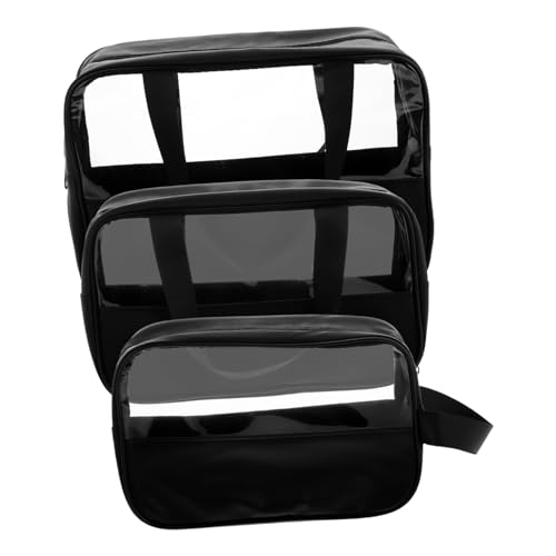 Toddmomy 3 Stück Transparentes Kosmetiktaschen-Set durchsichtige Tasche mit Reißverschluss transparenter Toilettenartikel-Organizer wasserdichtes Kosmetikbeutel PVC Schwarz Toddmomy 3 Stück Transparentes Kosmetiktaschen-Set durchsichtige Tasche mit Reißverschluss transparenter Toilettenartikel-Organizer wasserdichtes Kosmetikbeutel PVC Schwarz von Toddmomy