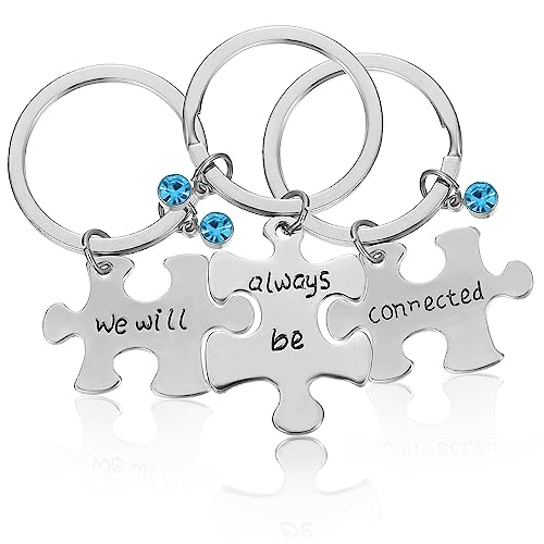 Toddmomy 3-Teiliges Schlüsselanhänger-Set „Beste Freundin“ „We Will Always Be Connected“ Schlüsselanhänger-Set Freundschafts-Schlüsselanhänger Schmuck Geschenk Für Schwestern Freunde von Toddmomy