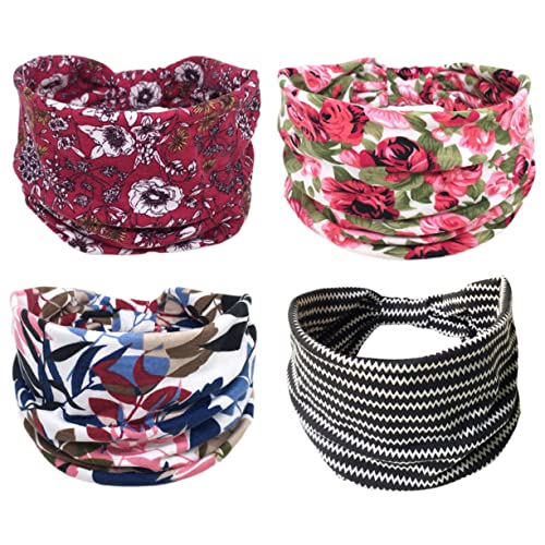 Toddmomy 4 Stück Boho-stirnband Turban Head Wrap Knoted- Stirnband Laufen Stirnband Face Stirnband Waschen Stirnbänder Make- Up- Duschstirnband Haarwickel Baumwolle Kosmetik Sommer Damen von Toddmomy