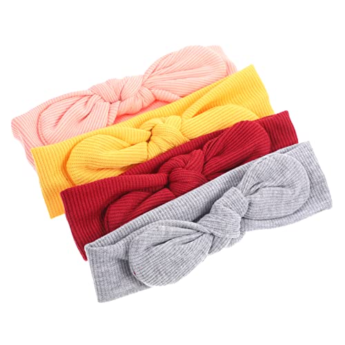 Toddmomy 4 Stück Teiliges Mädchen Haarbänder mit Schleifen Elastische Kopfbedeckung für Kleinkinder Gelb und Weinrot Haaraccessoire für Besondere Anlässe von Toddmomy
