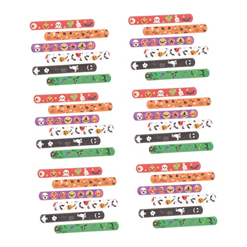 Toddmomy 48 Stück Teiliges Halloween Schnapparmband Set für Erwachsene Robuste Schnapparmbänder mit Langlebigen Mustern Bequem und Sicher als Party Mitgebsel und Kostümzubehör von Toddmomy