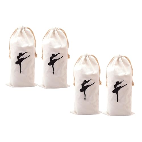 Toddmomy 4stücke Ballettschuhtasche Mit Kordelzug Für Damen Und Mädchen Tanzbeutel Aus Strapazierfähigem Canvas-Material Waschbar Ballett-tanzzubehör-Beutel Für Proben Und Wettbewerbe von Toddmomy
