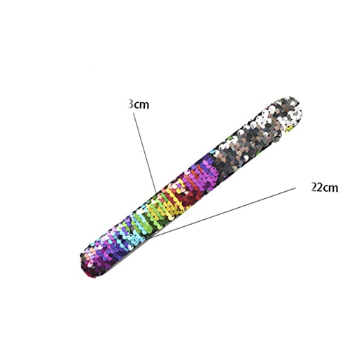 Toddmomy 5 Stück Teiliges Meerjungfrau Pailletten Armband und Ring für Bunte Schnapparmbänder Komfortabel und Leicht Anzuziehen Geeignet für Geburtstag Party und Bühnenauftritte von Toddmomy