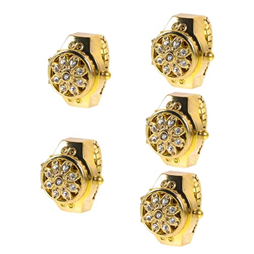 Toddmomy 5st Outdoor-Uhr Jungs Klingeln Damenbandringe Golddekor Mädchenringe Dekorativer Fingerkreis Ringuhr Mini Stylische Ringuhr Fingeruhr Dekor Kleine Uhr Metall Fräulein Empfindlich von Toddmomy