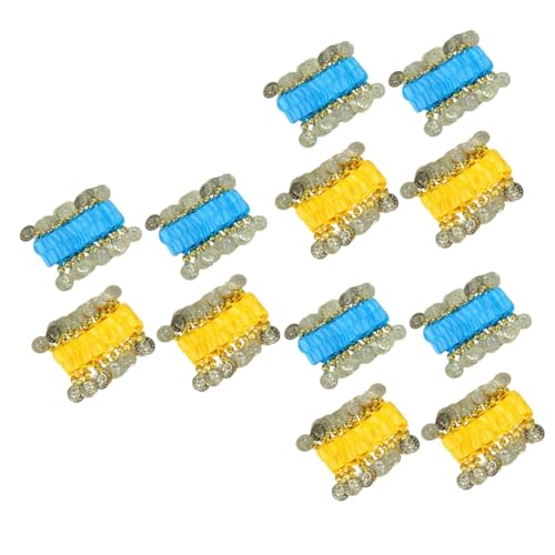 Toddmomy 6 Paar Armbänder Armreif Pailletten Kopfkette Quasten Armband Münzarmband Fußkettchen Stretch Armbänder Bauchtänzerin Outfit Acryl Tanzmanschette von Toddmomy