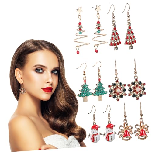 Toddmomy 6 Paare Weihnachtsohrringe Frauen Dangle Ohrringe mit Weihnachtsbaum Schneemann und Glocken für Feiertage Partys und Täglichen Gebrauch Toddmomy 6 Paare Weihnachtsohrringe Frauen Dangle Ohrringe mit Weihnachtsbaum Schneemann und Glocken für Feiertage Partys und Täglichen Gebrauch von Toddmomy