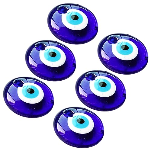 Toddmomy 6 Stück Teiliges Evil Eye Anhänger Runde Schmuckanhänger für DIY Halsketten Armbänder Basteln Türkische Schutzamulette von Toddmomy