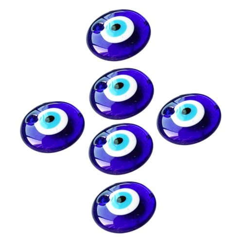 Toddmomy 6 Stück Teiliges Evil Eye Glasanhänger Runde Augen Schmuckanhänger DIY Schmuckzubehör für Halsketten und Armbänder Schmuckperlen für Damen Kreative Bastelideen von Toddmomy