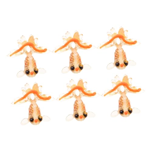 Toddmomy 6 Stück Teiliges Resin Goldfisch Anhänger für DIY Schmuckherstellung Stabile Leichte Fisch Charms für Ohrringe Halsketten Armbänder Farbige Detailreiche Bastelanhänger von Toddmomy