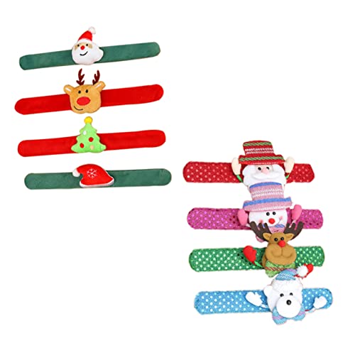 Toddmomy 8 Stück Glühende Weihnachts Armbänder Niedliche Slap Bands für Dekoration für Weihnachtsfeiern und Leuchtende Handringe für Feste und Partys von Toddmomy