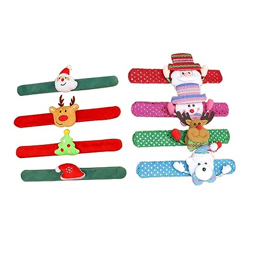 Toddmomy 8 Stück Weihnachts Slap Armbänder für Leuchtende Designs mit Weihnachtsmann und Schneemann Dekorative Party Accessoires für Festliche Anlässe und von Toddmomy