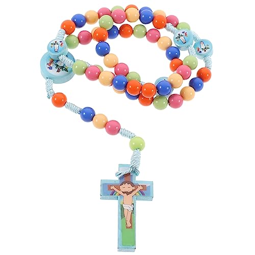 Toddmomy Bunte Damen Kreuzkette mit Feinem Rundperlen Design Modischer Schmuck für Frauen Zarte Handgefertigte Halskette Vielseitig Kombinierbar für Trendbewusste Styles von Toddmomy