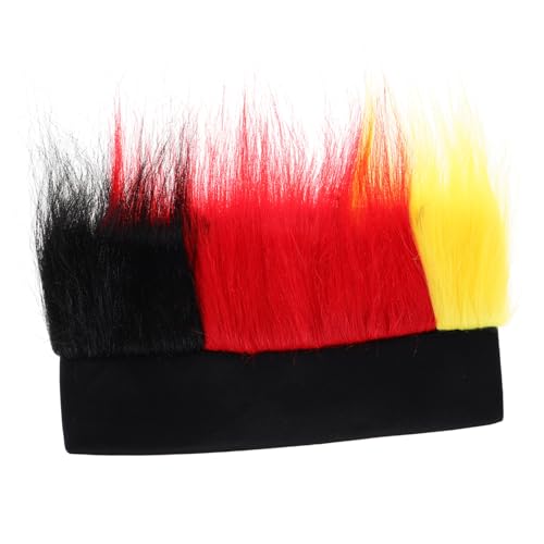 Toddmomy Burgunderrote leimlose Perücken aus Echthaar vierte juli zubehör Echthaarperücken mit rotem Verschluss Farbige, leimlose Perücken aus Echthaar lustige Hüte k Seide von Toddmomy