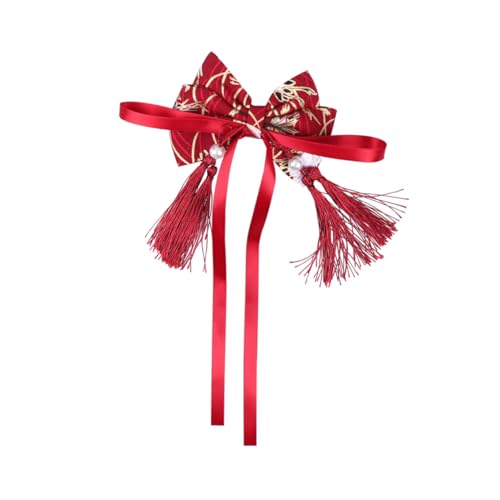 Toddmomy Chinesische Haarklammer mit Schleifenform und Quaste Traditioneller Kopfschmuck für Mädchen Festliches Accessoire zum Chinesischen Neujahr Leicht zu Tragen Detailreich Verarbeitet von Toddmomy