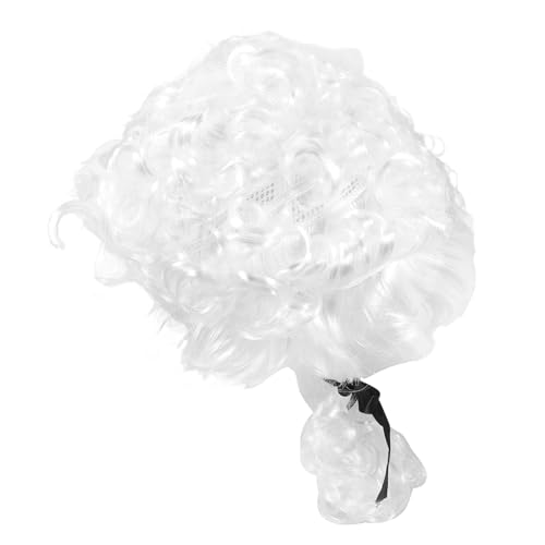 Toddmomy Richterperücke Lange Lockige Perücke Für Männer Synthetische Cosplay-perücke Weiß Für Bühnenperformance Und Formelle Anlässe von Toddmomy