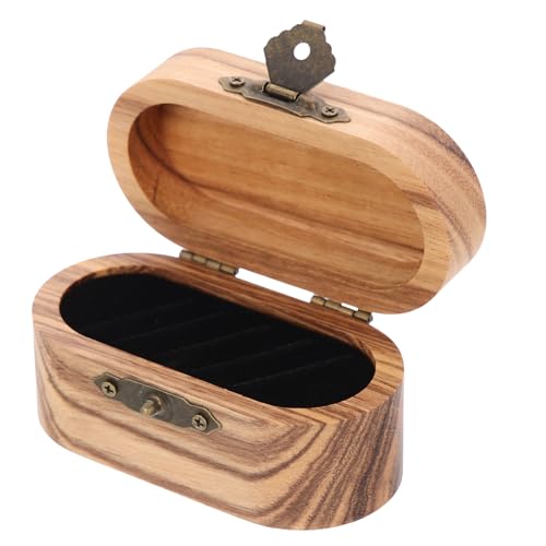 Toddmomy Gitarren Plektrum Aufbewahrungsbox aus Holz Ovaler Vintage Gitarren Pick Organizer Tragbarer Gitarrenplektrenhalter für Picks Kompakter Musiker Case von Toddmomy
