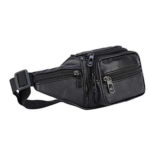 Toddmomy Herren Gürteltasche Bauchtasche Im Freien Beutel Fanny Multifunktional Kleine Tasche Lauftasche Männer Sporttasche Vintage Utility-gürteltasche Taille Laufgürtel Rindsleder Schwarz von Toddmomy