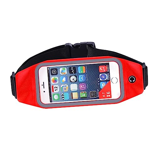 Toddmomy Laufgürteltasche 4 7-Zoll-Touchscreen Hüfttasche Rot Für Workout Männer Und Frauen Wasserabweisend Reflektierende Streifen von Toddmomy
