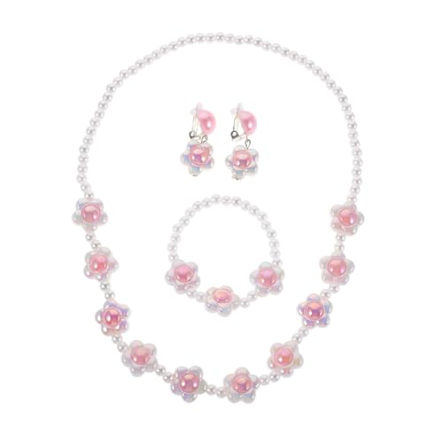 Toddmomy Mädchenschmuck Perlenohrringe Süße Halskette Für Frauen Halskette Mit Blumenanhänger Hawaii Blumen Mädchenohrringe Ohrringe Für Kleine Mädchen Formelle Ohrringe von Toddmomy