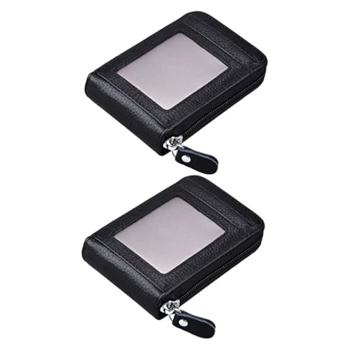 Toddmomy 2stücke Kreditkartenetui Aus Rindsleder Schmaler Organizer Mit Metallreißverschluss Multifunktionale Geldbörse Für Karten Und Ausweise Kompakt Und Sicher von Toddmomy