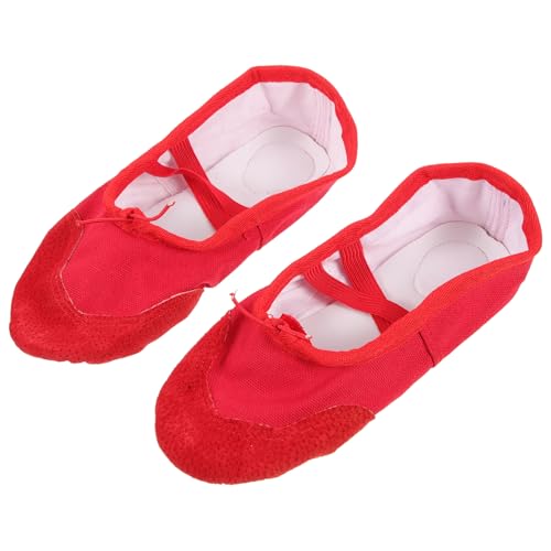 Toddmomy PU Ballettschuhe mit Elastischem Band rutschfeste Gymnastikschläppchen für Erwachsene Flexible Tanzschuhe mit Weicher PU Ledersohle für Yoga Ballett und Tanztraining von Toddmomy