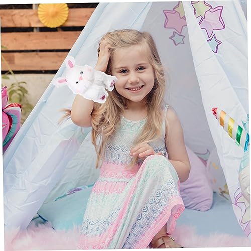 Toddmomy Plüsch Schnapparmband Tiermotiv Armband Kuscheliges Slap Bracelet Partygeschenk für Geburtstag Halloween Weihnachten Osterfest Rabbit Design von Toddmomy