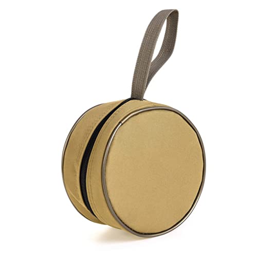 Toddmomy Runde Angeltasche Für Outdoor Angeln Tragbare Aufbewahrungstasche Aus Polyester Stoßfest Und Schützend Multifunktionale Angelgeräte Organizer Khaki Zwei Schichten von Toddmomy