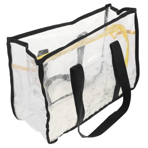 Toddmomy Durchsichtige Strandtasche Damen Reise Kulturbeutel Große Strandtasche für Outdoor Aktivitäten Tragbare Aufbewahrungstasche für Reisen und Schwimmen PVC Material mit Reißverschluss von Toddmomy