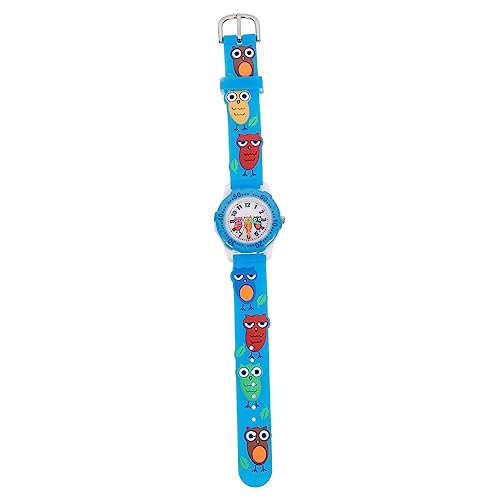 Toddmomy Kinderuhr Kinder Schauen Zu Cartoon-Kinder-Armbanduhr Uhr Mit Eulenarmband Gummiband Plastikspiegel 3D Karikatur von Toddmomy