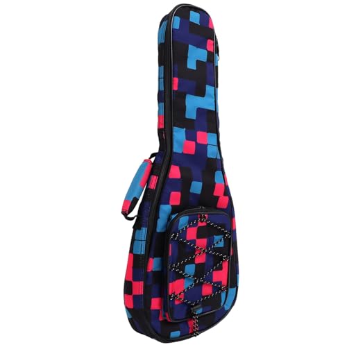 Toddmomy Ukulelentasche mit Modischem Kariertem Muster Gepolstertem Doppel schulterrucksack und Handgriff Leichter Organizer mit Großem Stauraum für Noten und Zubehör für Sopran Ukulele von Toddmomy