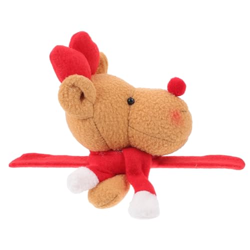 Toddmomy Weihnachtlicher Elch Slap Armband aus Weichem Lint und Lustiges Tragbares Party Accessoire für Erwachsene und Jugendliche für Festtagsfeiern und Tanzpartys von Toddmomy