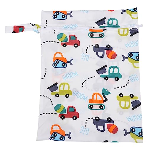 Toddmomy Wickeltasche für Junge Mädchen Wiederverwendbare wasserdichte Babywindeltasche mit Cartoon Auto Muster für Unterwegs Einzelreißverschluss Tragbar von Toddmomy
