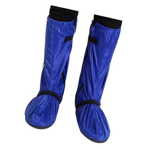 Toddmomy wasserdichte Reflektierende Schuhüberzieher aus Oxford Hohe Regenstiefel Abdeckung mit Verstellbarem Band rutschfest Geeignet für Damen und Herren bei Regen und Schnee Blau von Toddmomy