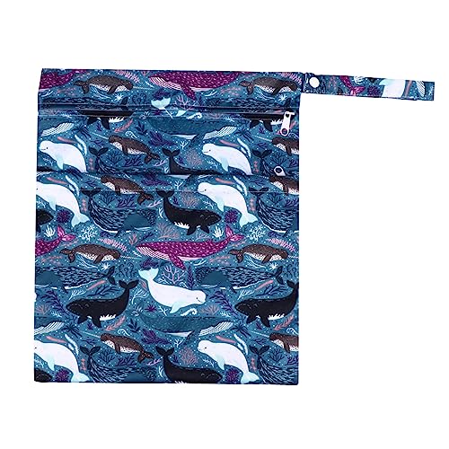 Toddmomy wasserdichte Wiederverwendbare Wickeltasche mit Doppelreißverschluss TPU Material Trocken Fach Tragbar für Windeln und Reise Organizer für Kinderwagen und Alltag von Toddmomy