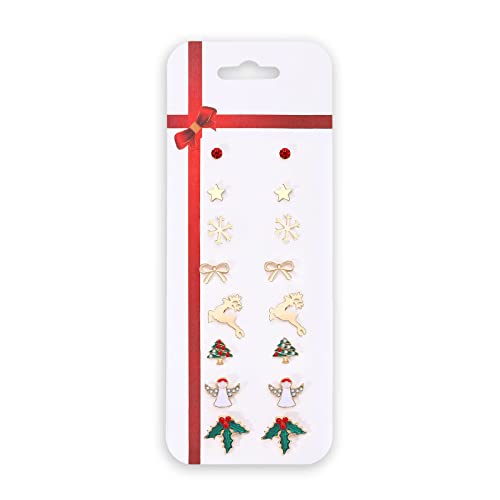 6/8/12 Paare Weihnachten Ohrstecker Set Weihnachten Ohrringe für Frauen Weihnachtsbaum Schneeflocke Süßigkeiten Schneemann Pinguin Ohrstecker Weihnachten, M, Zink, Zirkon 6/8/12 Paare Weihnachten Ohrstecker Set Weihnachten Ohrringe für Frauen Weihnachtsbaum Schneeflocke Süßigkeiten Schneemann Pinguin Ohrstecker Weihnachten, M, Zink, Zirkon von Todenb