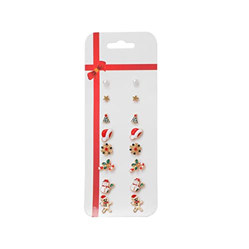 6/8/12 Paare Weihnachten Ohrstecker Set Weihnachten Ohrringe für Frauen Weihnachtsbaum Schneeflocke Süßigkeiten Schneemann Pinguin Ohrstecker Weihnachten, M, Zink, Zirkon 6/8/12 Paare Weihnachten Ohrstecker Set Weihnachten Ohrringe für Frauen Weihnachtsbaum Schneeflocke Süßigkeiten Schneemann Pinguin Ohrstecker Weihnachten, M, Zink, Zirkon von Todenb