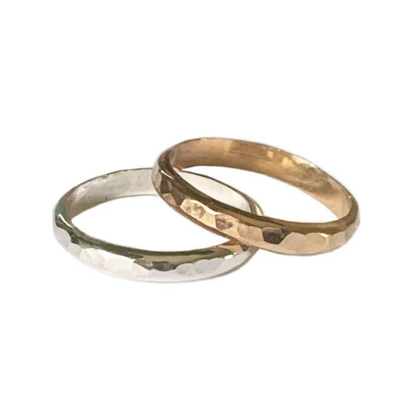 Gehämmerter Sterling Silber Daumenring 3 Mm Unisex Band Gewölbt von ToeRingsandThings