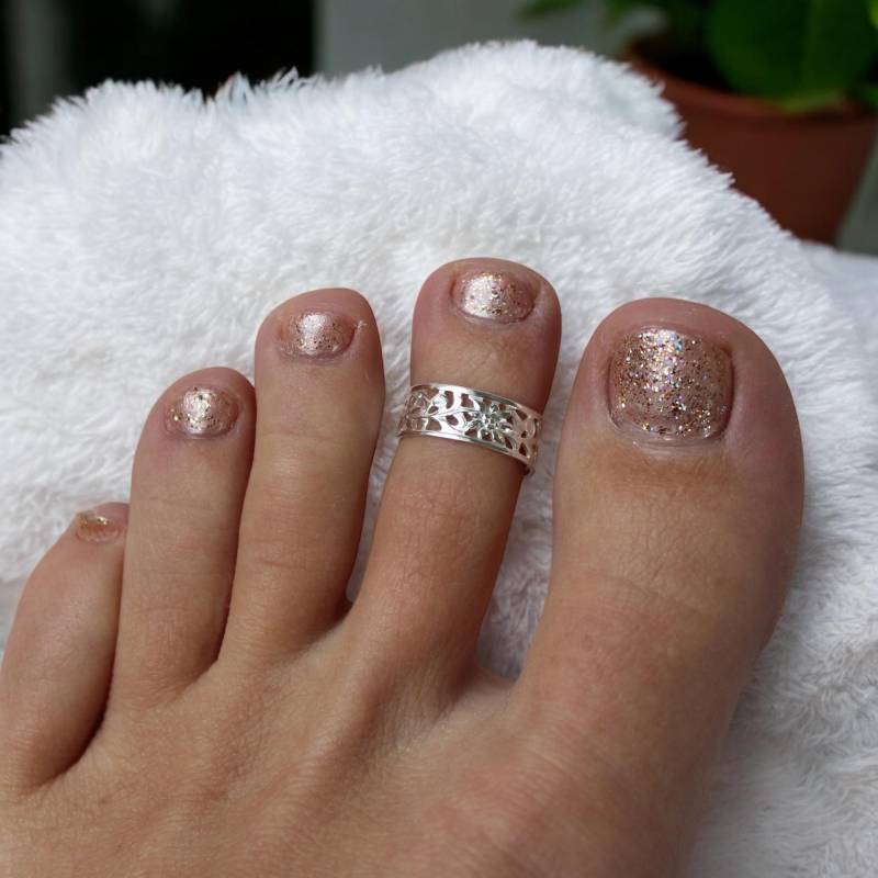 Calypso Sterling Silber Zehenring Verstellbares 14K Gold Fill Band von ToeRingsandThings